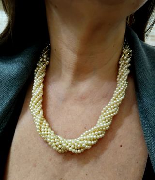 Collana perle vintage oro sintetiche