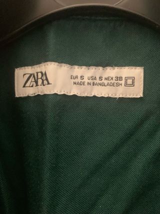 Camisa Zara Verde Oscuro Talla S