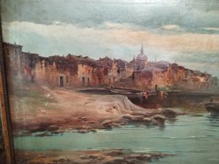 Cuadro antiguo paisaje marino