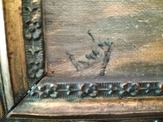 Cuadro antiguo paisaje marino