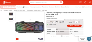 Teclado gaming Trust Avonn como NUEVO en su caja