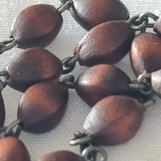 Rosario antiguo años 40 de madera 49 cm