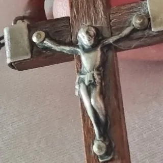 Rosario antiguo años 40 de madera 49 cm