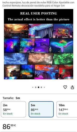 Luz de nube LED RGB 5m