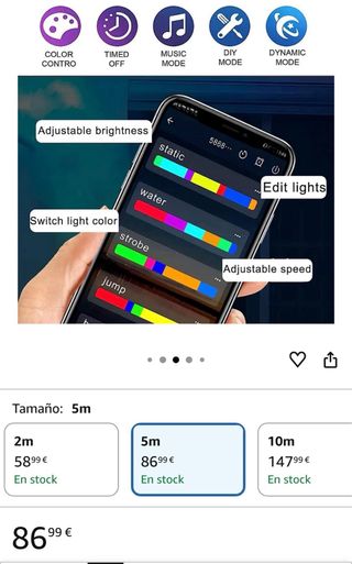 Luz de nube LED RGB 5m