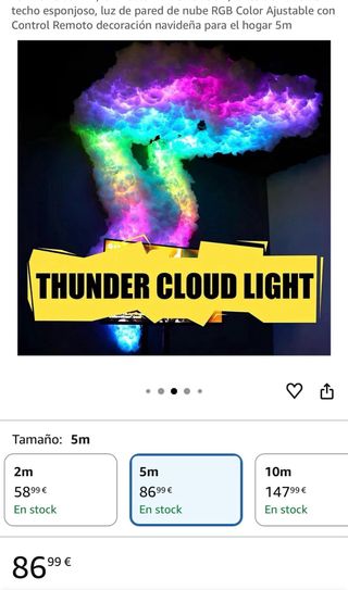 Luz de nube LED RGB 5m