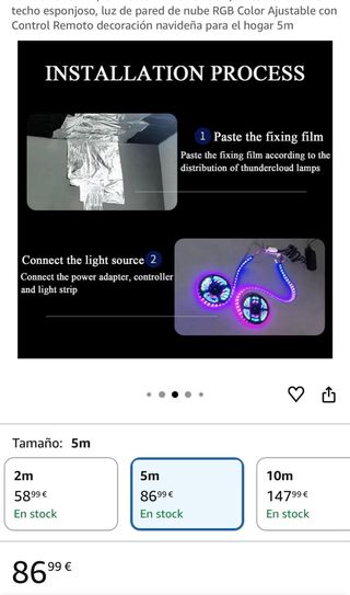 Luz de nube LED RGB 5m