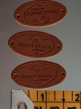 Targhette Hand Made in Pelle Marrone (10 Pezzi)