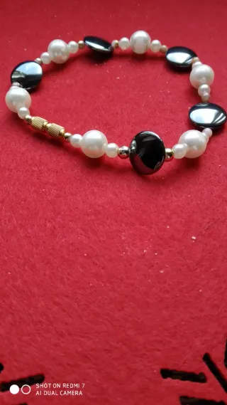 Pulsera perlas y ónix