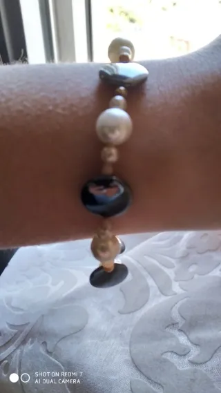 Pulsera perlas y ónix