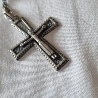 Rosario antiguo madera y metal 1920/40