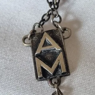 Rosario antiguo madera y metal 1920/40