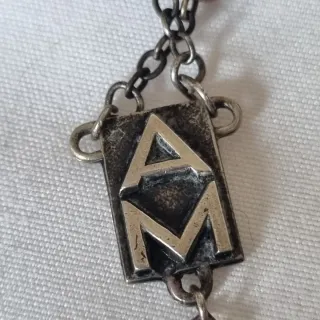 Rosario antiguo madera y metal 1920/40