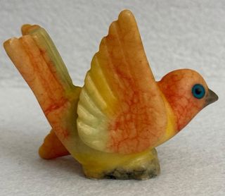 Statuina uccellino in alabastro