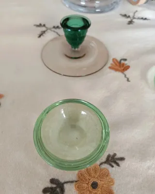 Candelabro y bandeja de cristal