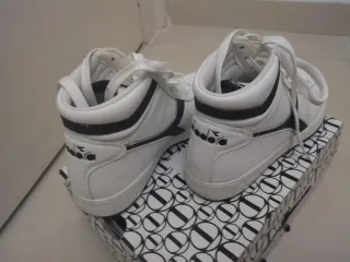 Diadora donna sneakers alte bianche nere 37