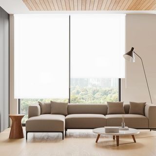 Estor enrollable blanco translúcido