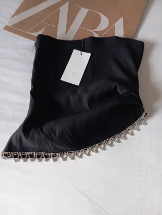 Top Zara Joyas Negro