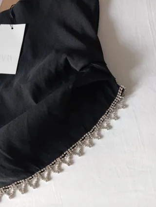 Top Zara Joyas Negro