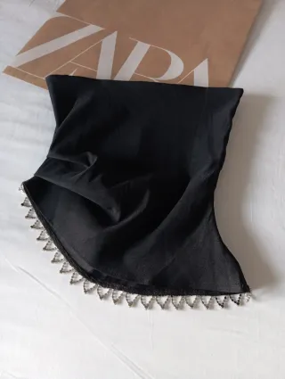 Top Zara Joyas Negro