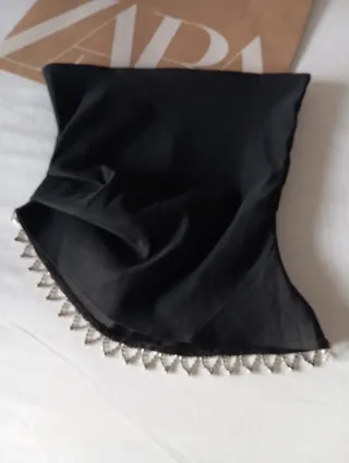 Top Zara Joyas Negro