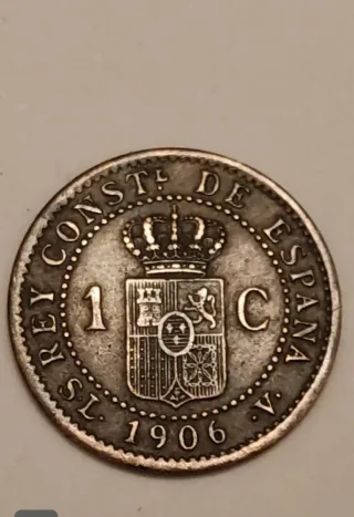Moneda de 1 Céntimo del año 1906