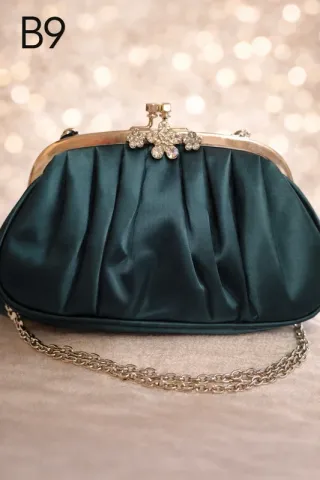 Vestido de fiesta largo verde azulado