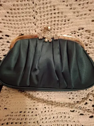 Vestido de fiesta largo verde azulado