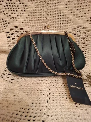 Vestido de fiesta largo verde azulado