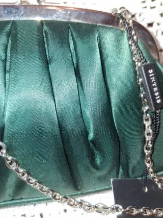 Vestido de fiesta largo verde azulado