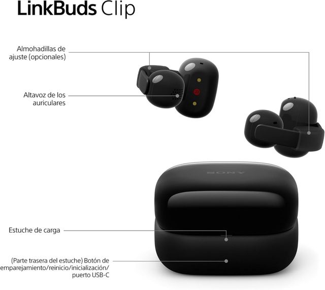 Sony LinkBuds Clip Open-Ear IPX4 Chiamate IA Nero