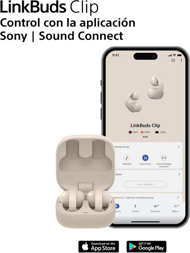 Sony LinkBuds Clip Open-Ear IPX4 Chiamate IA Nero