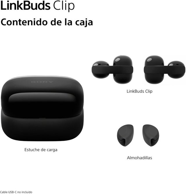 Sony LinkBuds Clip Open-Ear IPX4 Chiamate IA Nero