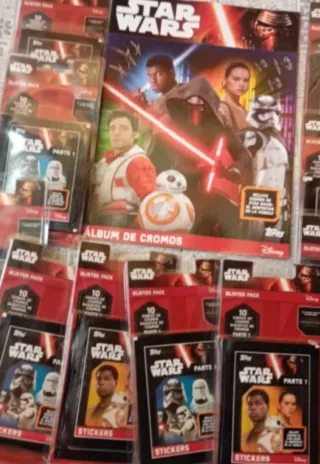 Lote 100 sobres Star Wars + Álbum Cromos