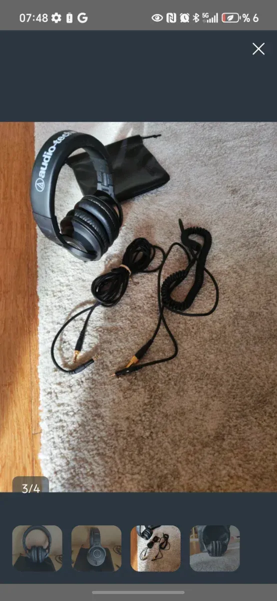 Auriculares profesionales negros. afbeelding 2