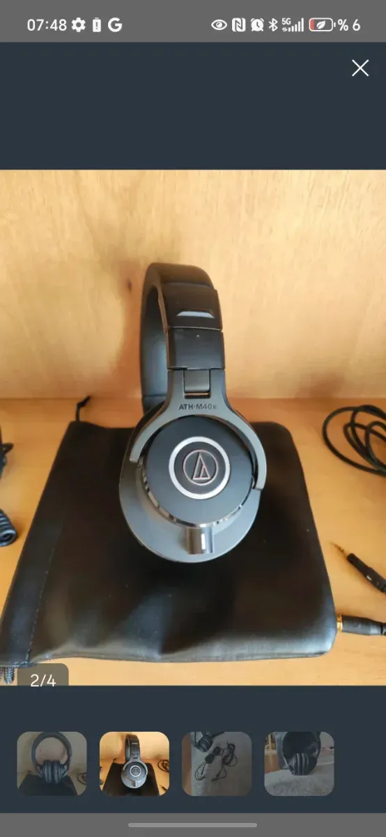 Auriculares profesionales negros. afbeelding 3