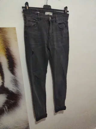 Pull&Bear Jeans Gris Talla S/36