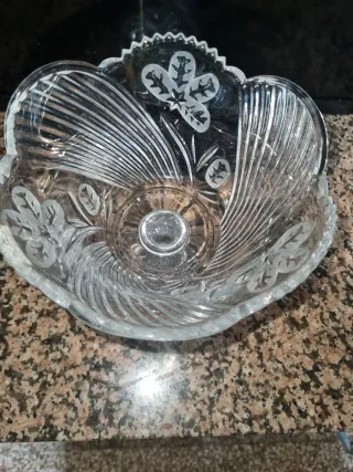 Frutero cuenco cristal tallado