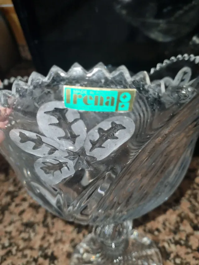 Frutero cuenco cristal tallado