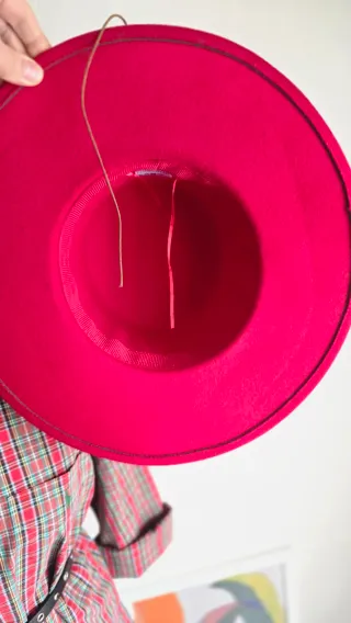 Cappello western boho chic rosso