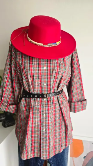 Cappello western boho chic rosso
