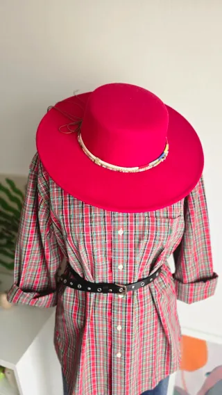 Cappello western boho chic rosso