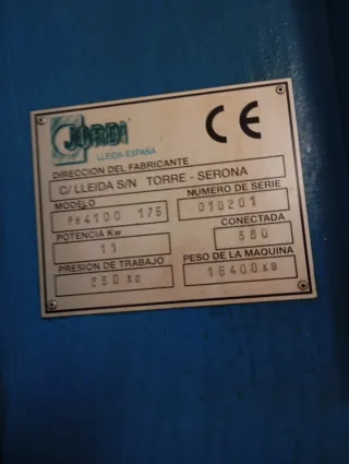Plegadora Jordi PH 40175 CNC 3 Ejes