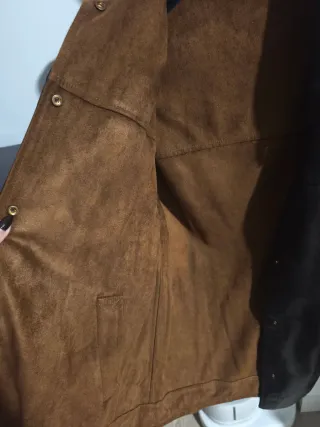 Chaqueta reversible piel negra y marrón