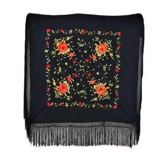 Mantón cuadrado bordado 150x150cm de poliéster