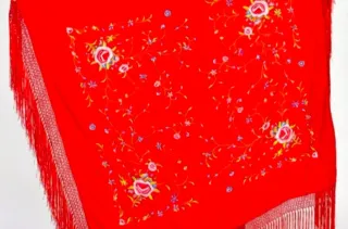 Mantón cuadrado bordado 150x150cm de poliéster