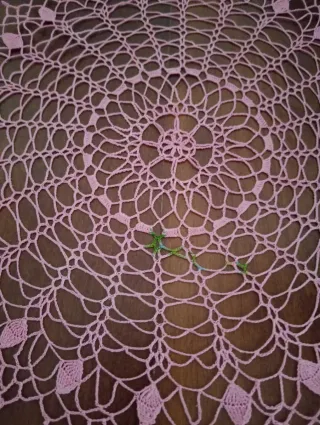 5 centrini uncinetto rosa