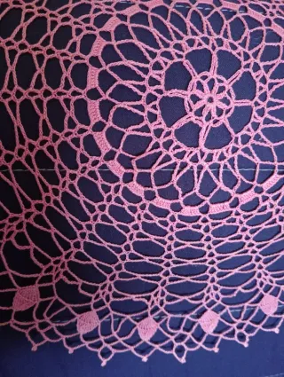 5 centrini uncinetto rosa