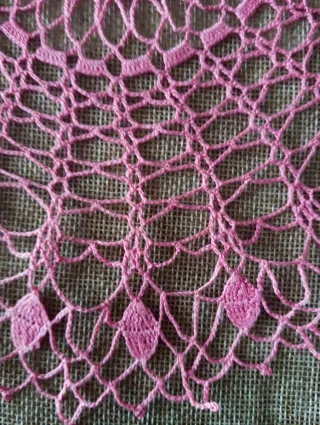 5 centrini uncinetto rosa