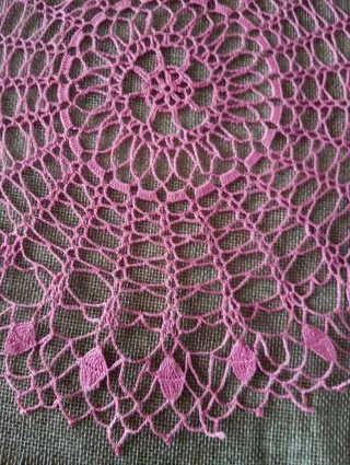 5 centrini uncinetto rosa